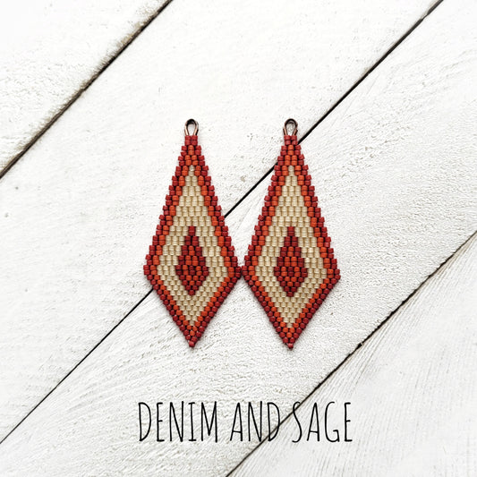 Maroon and Sienna beaded earrings