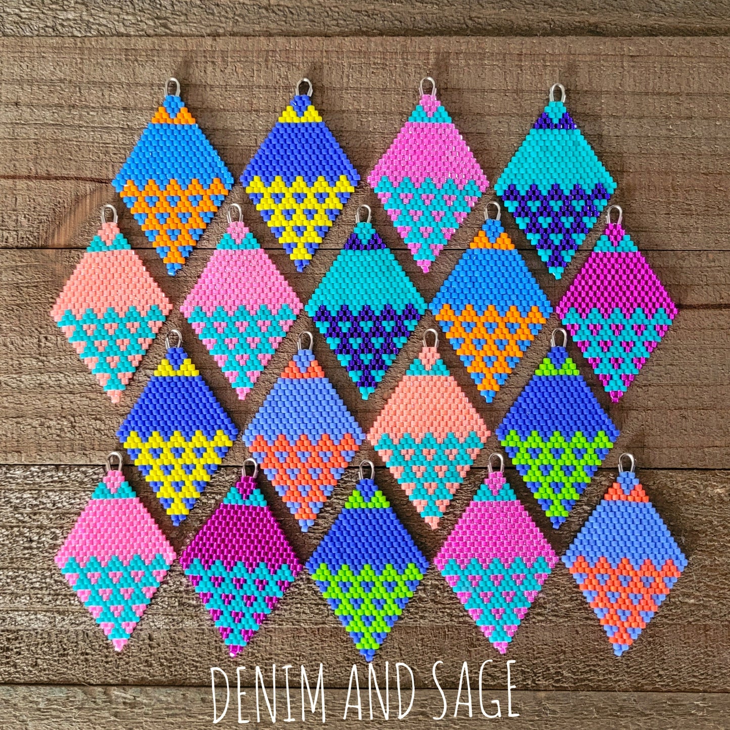 Neon pink and turquoise earrings