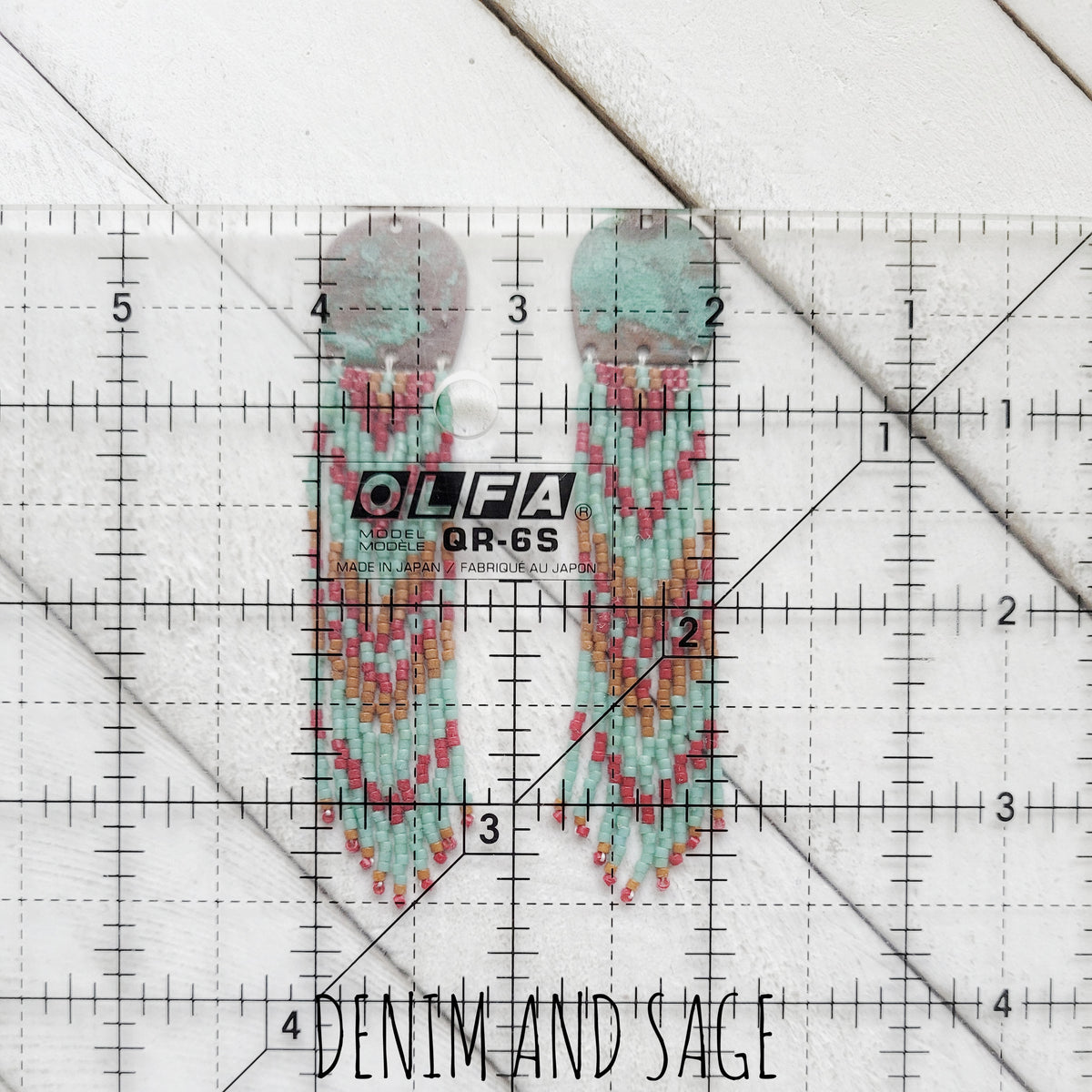 Patina Copper beaded earrings