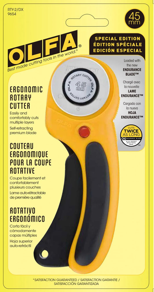 Olfa - Deluxe Ergonomic Rotary Cutter 45mm - Yellow