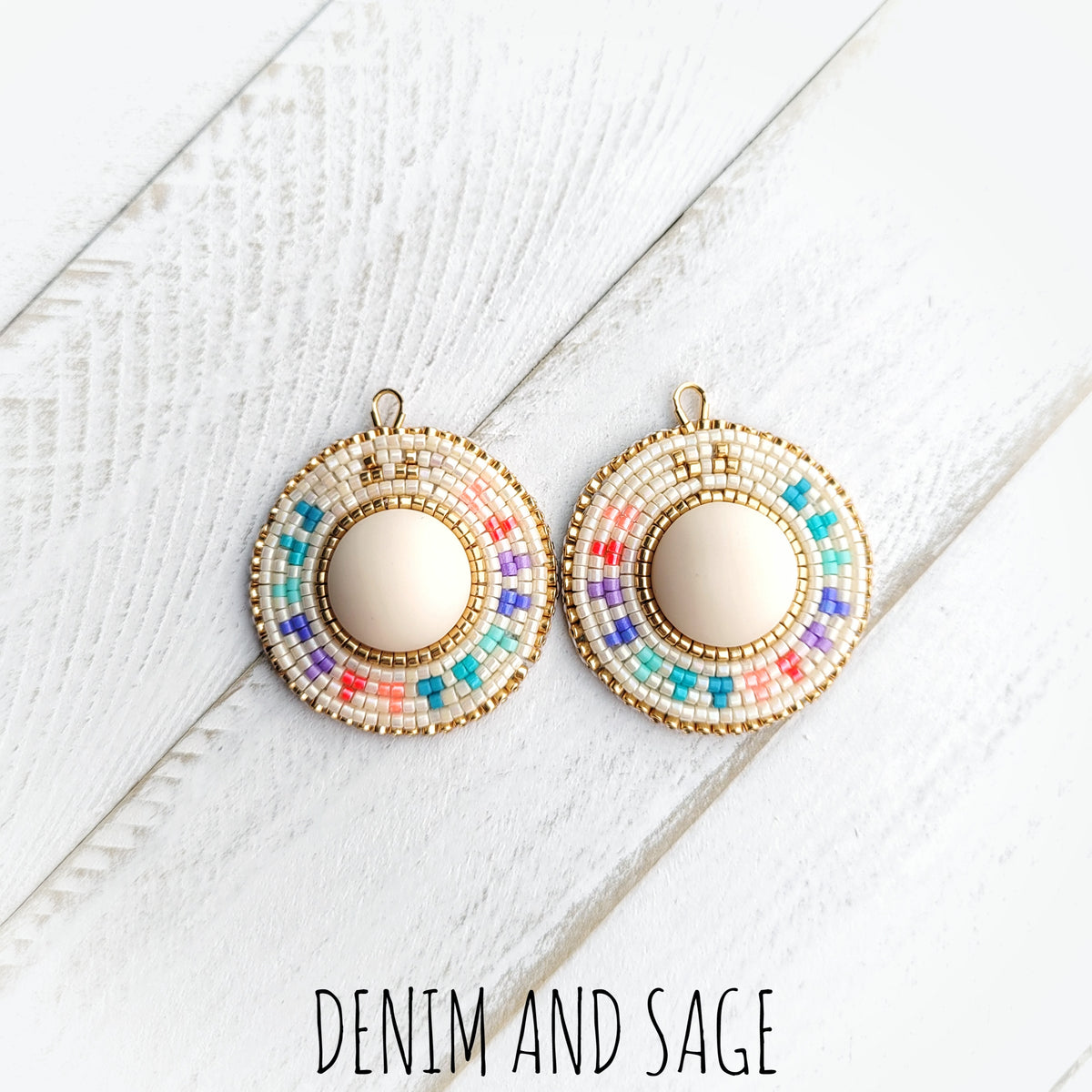 Summer ombre cream earrings