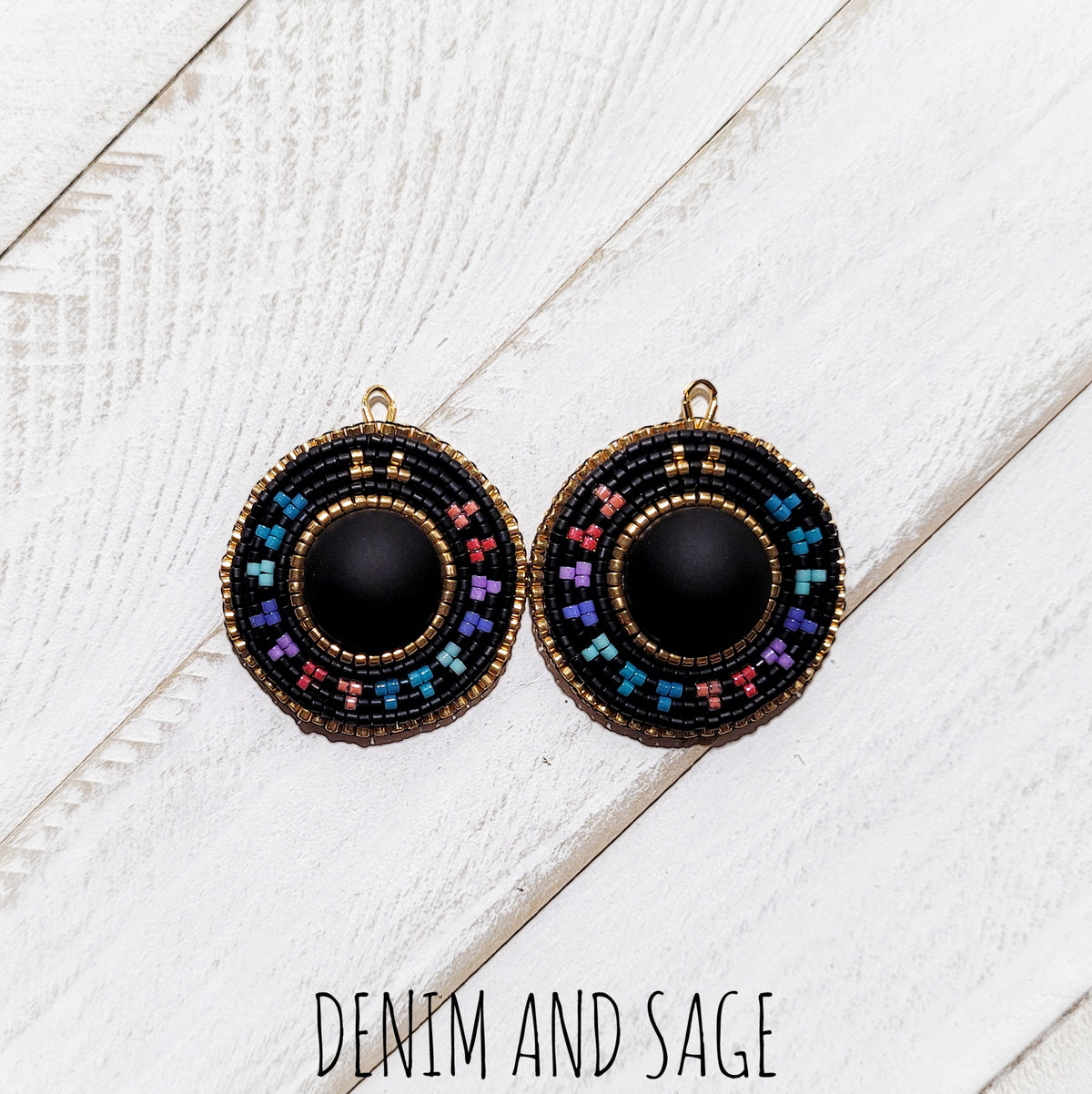 Summer ombre black earrings