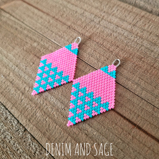 Neon pink and turquoise earrings