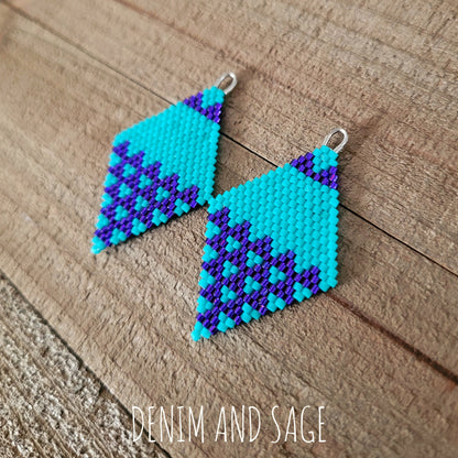 Violet and turquoise earrings