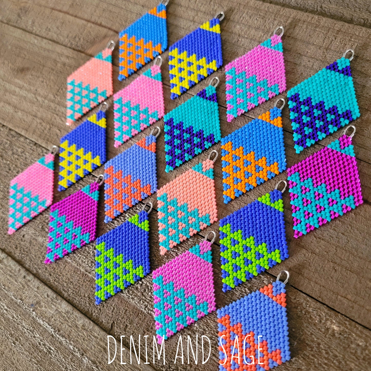 Violet and turquoise earrings