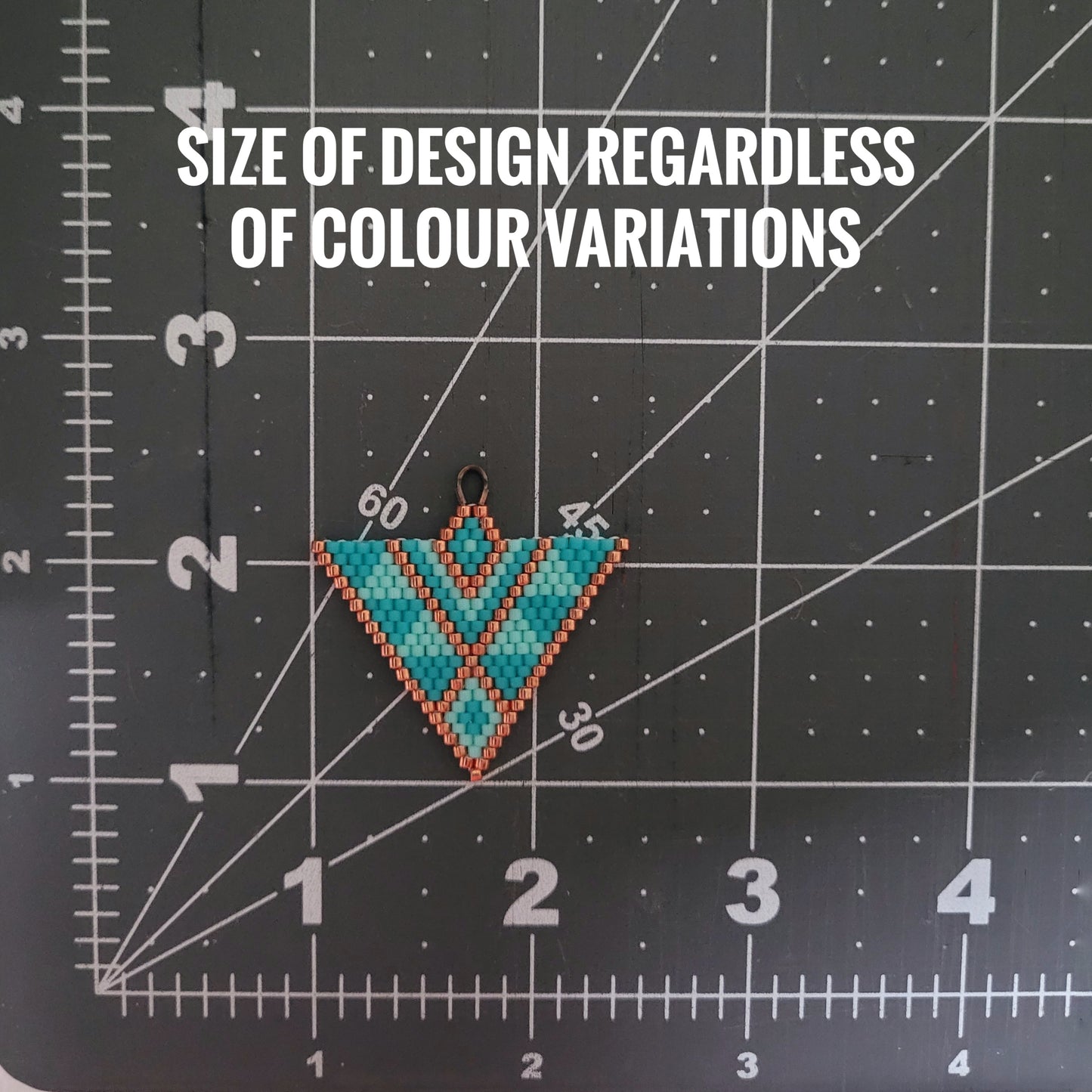 Turquoise ane copper triangle beaded earrings