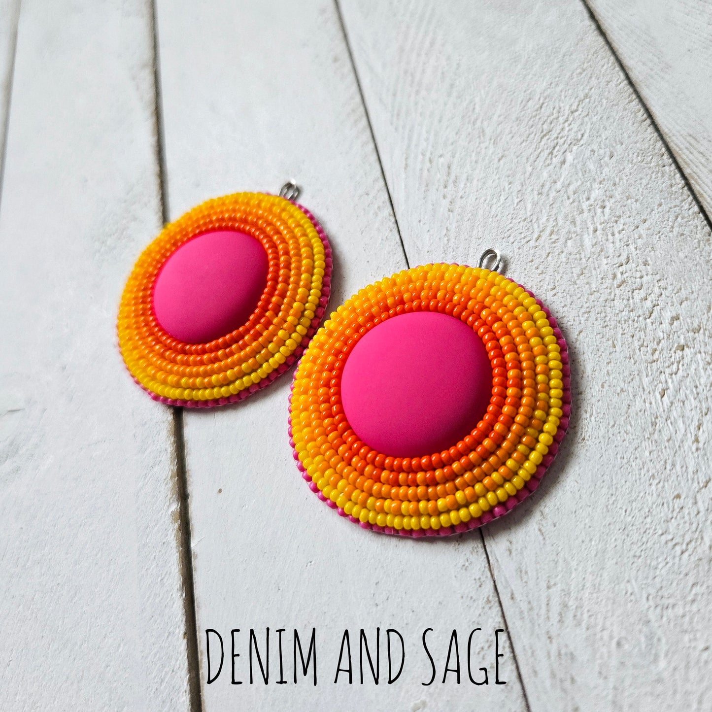 Pink sunrise earrings