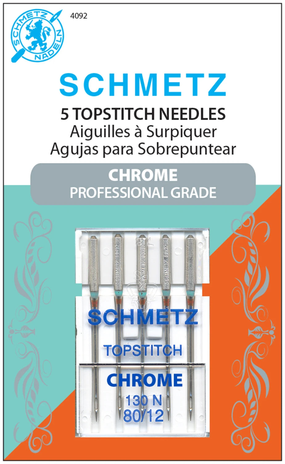 Schmetz - Chrome Topstitch Needle 80/12 - 5 Count