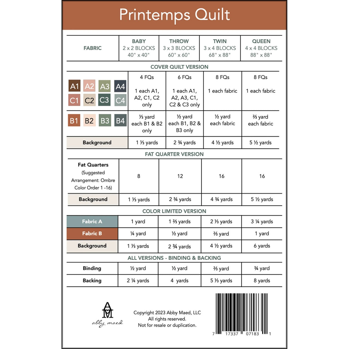 Printemps Quilt Pattern - Abby Maed