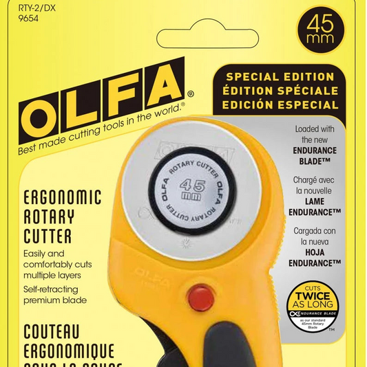 Olfa - Deluxe Ergonomic Rotary Cutter 45mm - Yellow