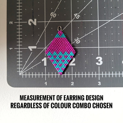 Fushia pink and turquoise earrings