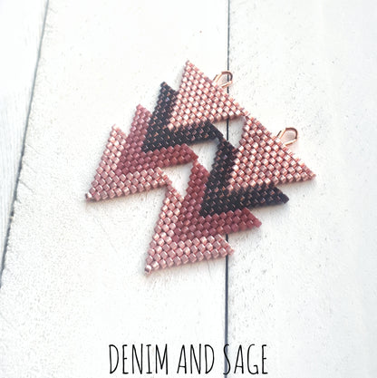 Rose gold arrow beaded earrings