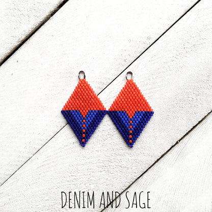 Blue and red earrings