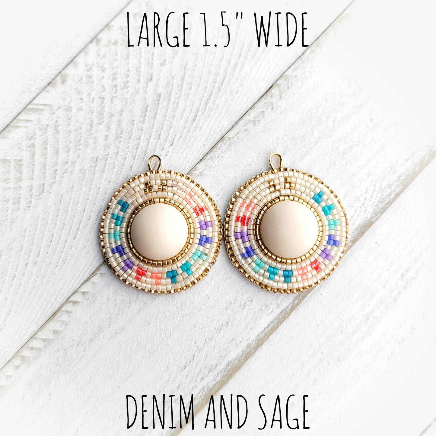 Summer ombre cream earrings