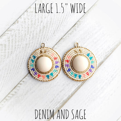 Summer ombre cream earrings