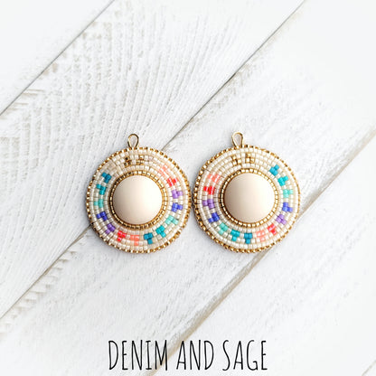 Summer ombre cream earrings