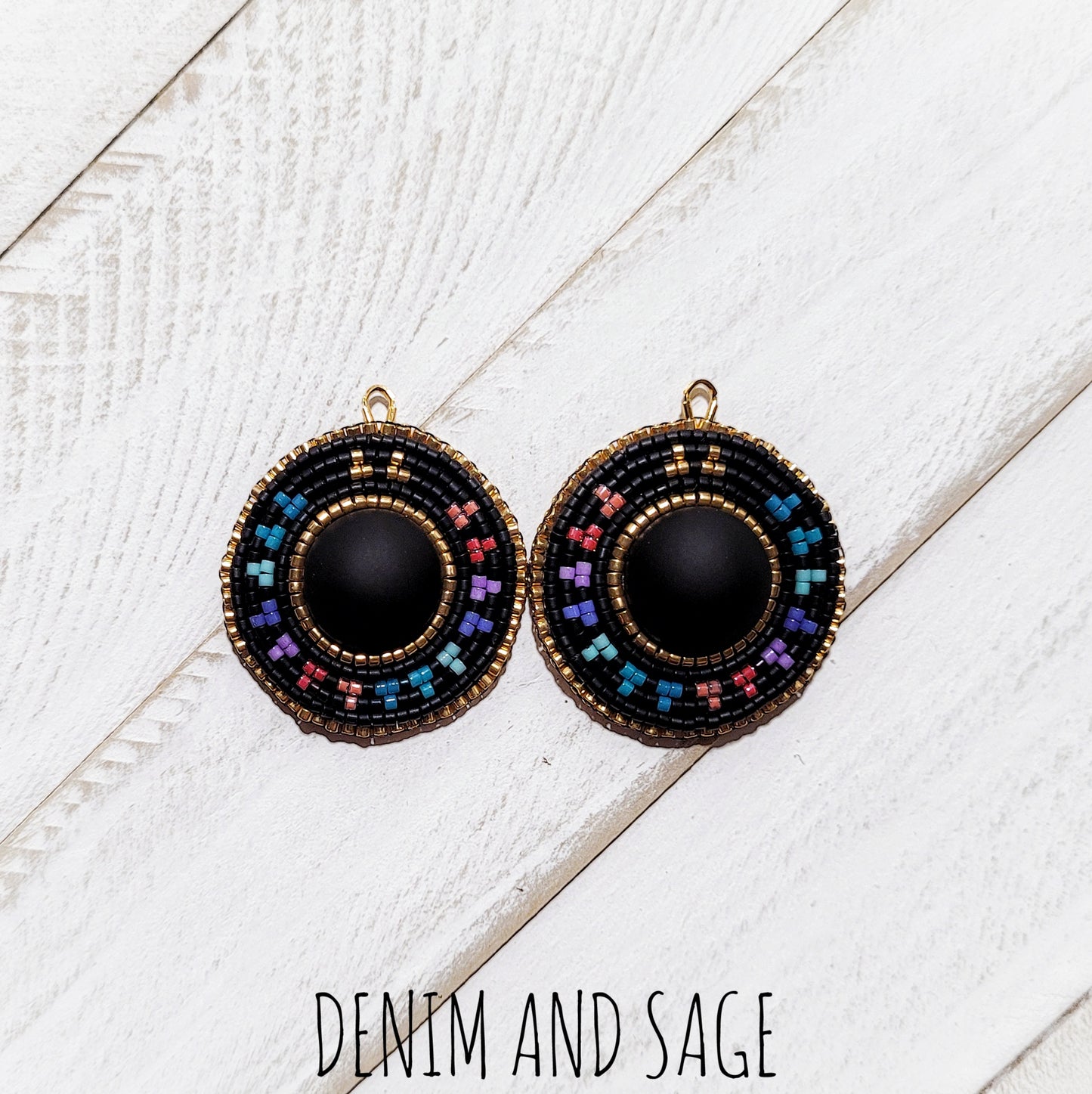 Summer ombre black earrings