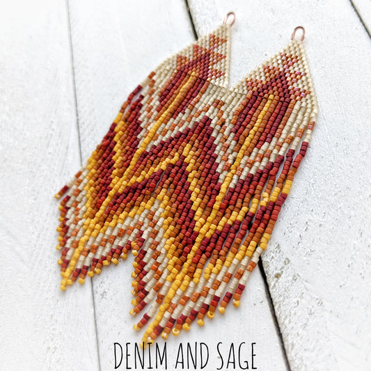 Rusty orange beaded earrings