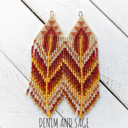 Rusty orange beaded earrings