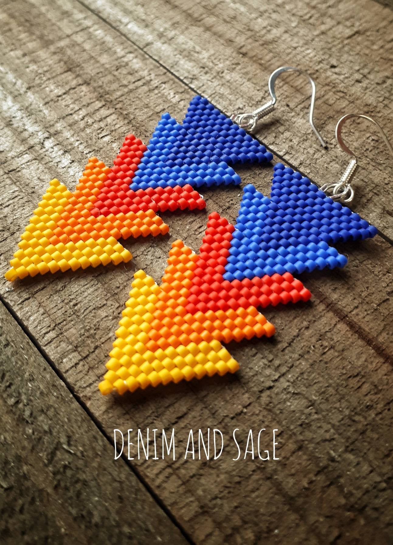 Fire arrow beaded earrings