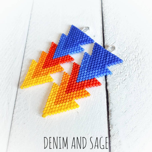 Fire arrow beaded earrings